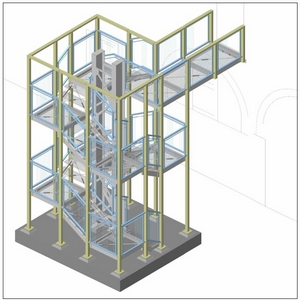 Modello 3D nuova scala di Emergenza